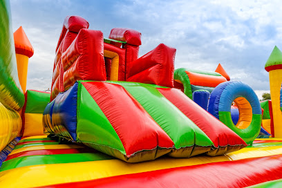 Big, inflatable slide in playground