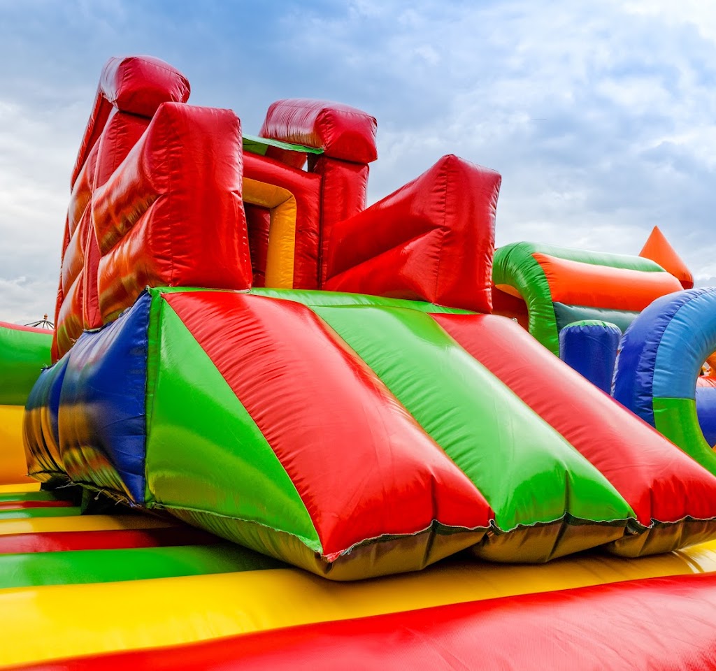 Big, inflatable slide in playground
