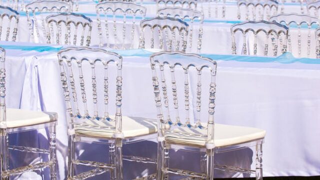 Single Category 21 banqueting tables at wedding