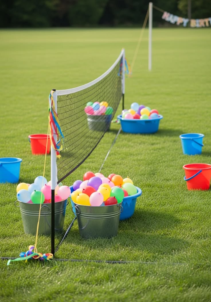 Water balloon party games setup